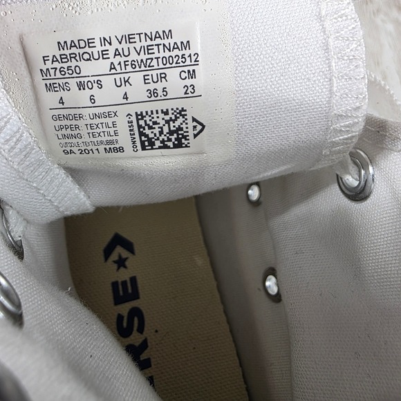 Converse All Star Chuck Taylor High Top Canvas Sneakers White Women US 6 - Picture 8 of 8